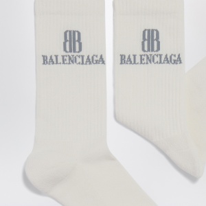 Balenciaga Nano BB socks in white cotton blend - Img 2