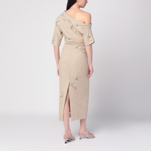 BERNADETTE Beige embroidered Bowery dress - Img 2