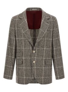 Brunello Cucinelli Cavallo Prince of Wales check blazer