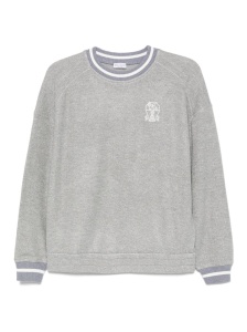 Brunello Cucinelli Embroidered-detail ribbed-cuff sweater