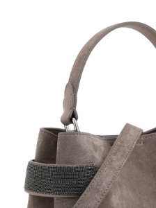 Brunello Cucinelli Essence Small Suede Top-Handle Bag with Precious Bands - Img 3