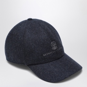 Brunello Cucinelli Grey-blue wool baseball cap - Img 2