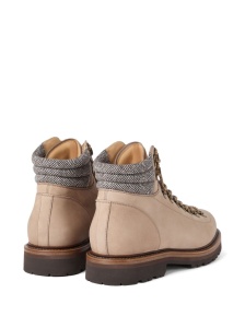 Brunello Cucinelli Nubuck mountain-style boots with wool and cashmere insert - Img 2