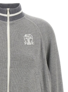 Brunello Cucinelli Ribbed-collar zip-up cardigan - Img 4