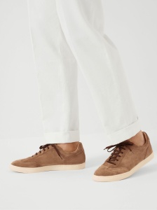 Brunello Cucinelli Washed suede sneakers with latex sole - Img 4