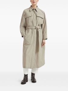Brunello Cucinelli Water-resistant techno cotton trench with shiny detail - Img 4