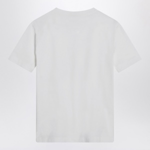 Brunello Cucinelli White cotton t-shirt with shiny pocket - Img 2