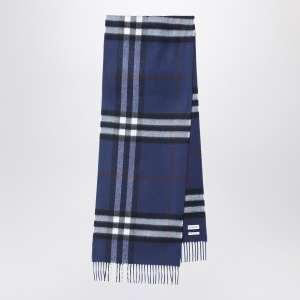 Burberry Blue cashmere scarf with Check pattern