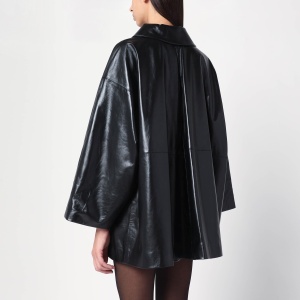 Cassell Oversized black leather jacket - Img 2