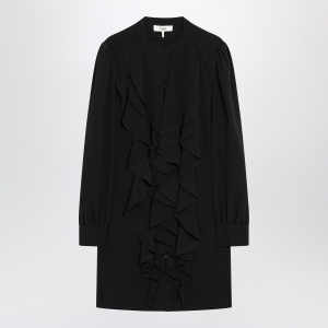 Chloé Black ruffled dress in silk blend