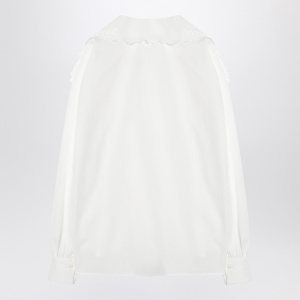 Chloé White shirt with embroidered bow tie - Img 2