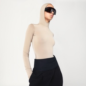 DARKPARK Billie hooded top in flesh colour