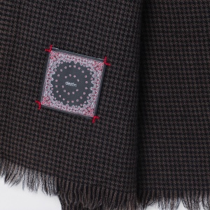 Destin Black/beige check wool scarf - Img 2