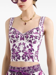 Dolce & Gabbana Maiolica print bustier top - Img 4