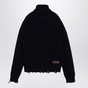 Dsquared2 Navy blue turtleneck sweater in wool