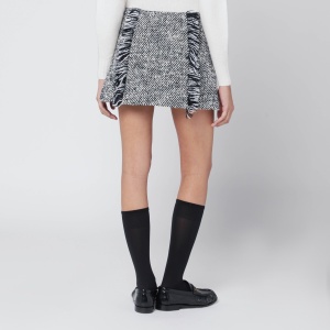 Durazzi Milano Black/white patterned wool-blend mini skirt - Img 2