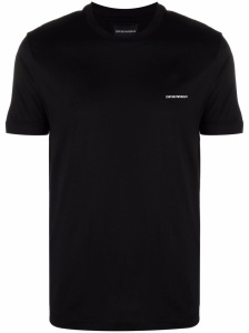 Emporio Armani ASV Lyocell blend jersey T-shirt with micro logo lettering
