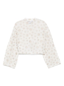 Emporio Armani Fil coupé fabric blouson with all-over floral motif - Img 2
