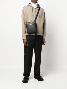 Emporio Armani Flat shoulder bag in regenerated saffiano leather with ASV eagle plaque - Img 3