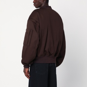 Entire Studios Dark brown zip-up bomber jacket in wool - Img 2