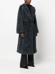 Ermanno Scervino belted shearling wool coat - Img 3