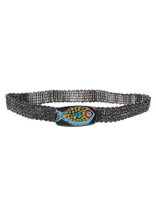 Exquisite J Raffia belt
