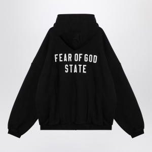 Fear of God Essentials Black zip sweatshirt with logo - Img 2