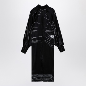 Ferragamo Black silk satin midi dress - Img 2