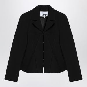 GANNI Black jacket in crêpe