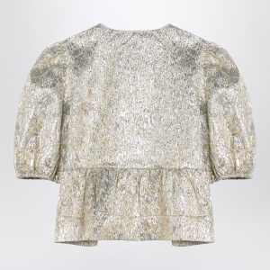 GANNI Gold/silver blouse with bows - Img 2