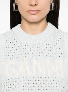 Ganni Openwork cotton vest - Img 3