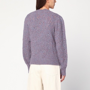 ISABEL MARANT Étoile Blue-violet openwork alpaca-blend sweater - Img 2