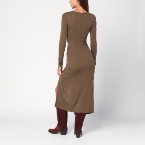 ISABEL MARANT Étoile Khaki Jelina draped jersey dress - Img 2