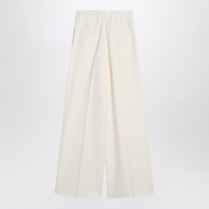 Jil Sander Wide cream trousers in silk blend - Img 2