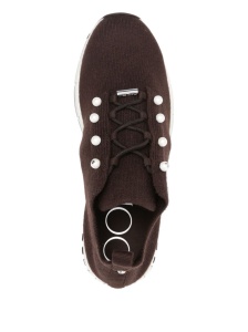 Jimmy Choo Veles Cashmere Melange Knit Trainers with Pearl Buttons - Img 3