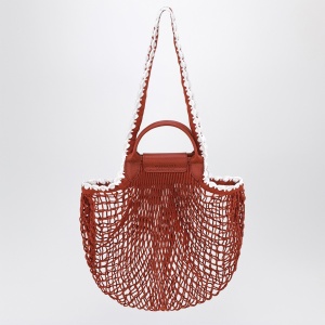 Longchamp L La Pliage mesh bag in Terracotta colour - Img 2