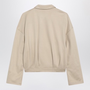 Max Mara Beige cropped sweatshirt in silk blend - Img 2