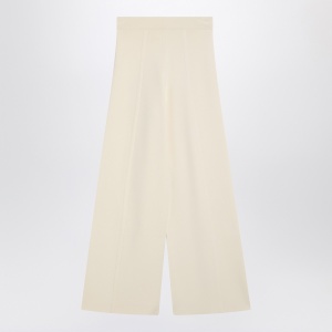 Max Mara Ivory wide leg pants in viscose knit