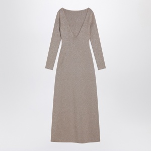 Max Mara Pianoforte Beige dress in viscose and lurex yarn - Img 2