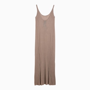 Max Mara Pianoforte Light yellow long dress with lurex in viscose - Img 2
