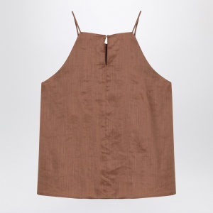 Max Mara Studio Tobacco-coloured ramie gauze top - Img 2