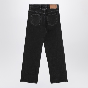 MM6 Maison Margiela Wide jeans in black denim - Img 2