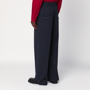NAMACHEKO Midnight blue striped wool trousers - Img 2
