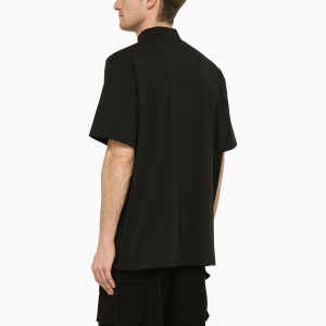 Needles Black stand-up collar t-shirt with embroidery - Img 2