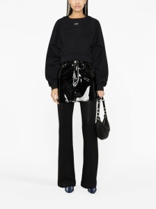 Off White Printed Crop Sweatshirt - Img 4
