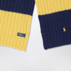 Polo Ralph Lauren Blue/yellow striped wool scarf - Img 2