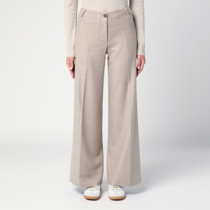 QUELLEDUE Grey mélange wool trousers