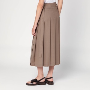 Róhe Pleated midi skirt in khaki - Img 2