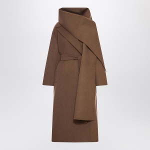 S Max Mara Hazelnut wool wrap coat
