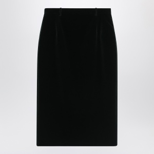 Saint Laurent Green velvet wrap midi skirt - Img 2